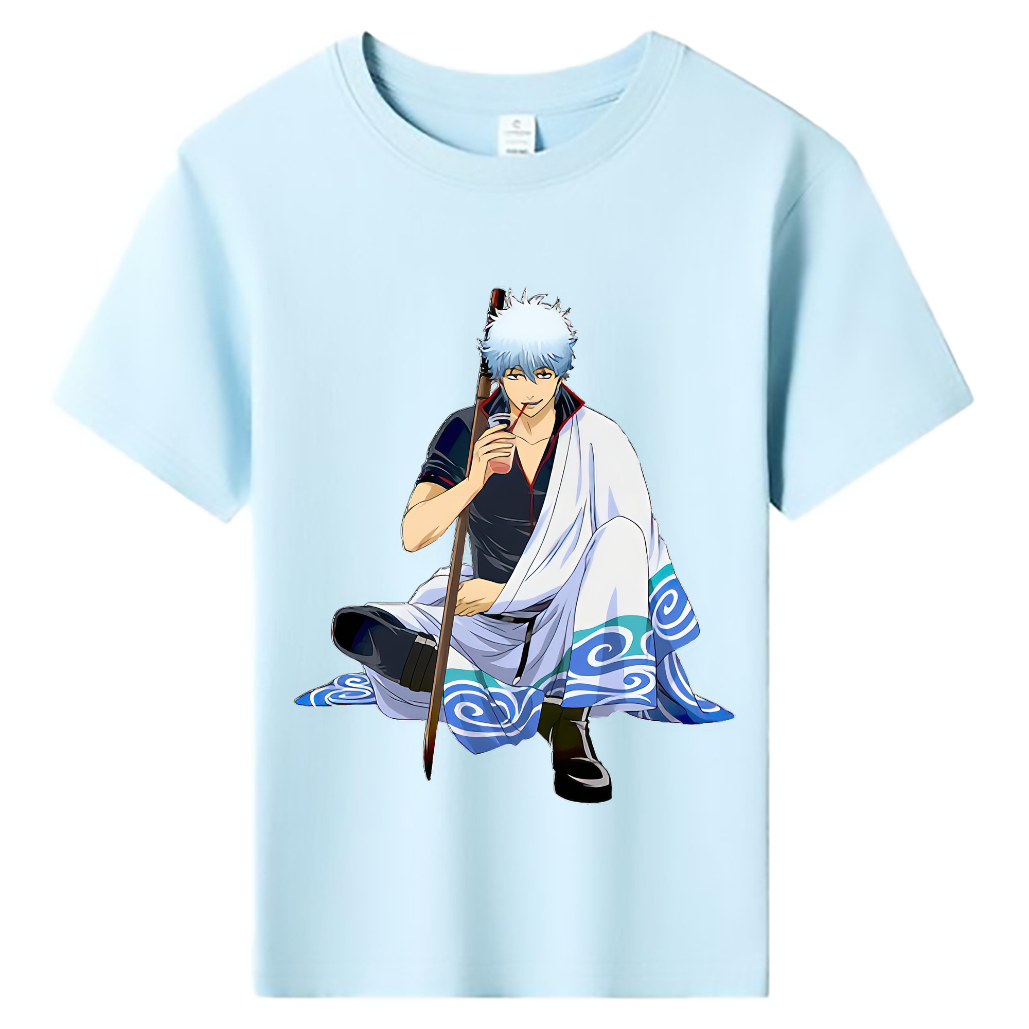（画像用） ぎんたま 坂田銀時（さかたぎんとき） 神楽 志村新八（しむら しんぱち） GINTAMA Sakata Gintoki Kagura Shimura Shinpachi 綿100％キッズTシャツ（フロントプリント）